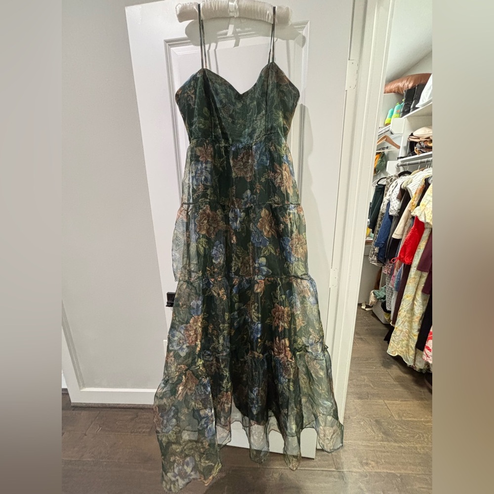 Lulu's Green Floral Maxi Dress - Picture 6 of 7